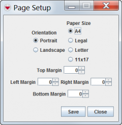 Page Setup Window
