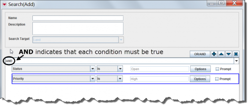 Example of a Search Using the AND Condition