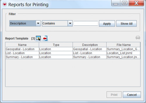 Reports For Printing Window