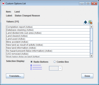 Custom Options List Window