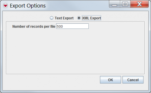 Auxiliary Data Export Window