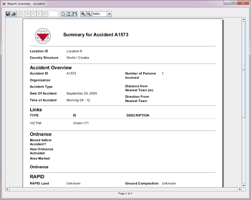 Summary Printing Template