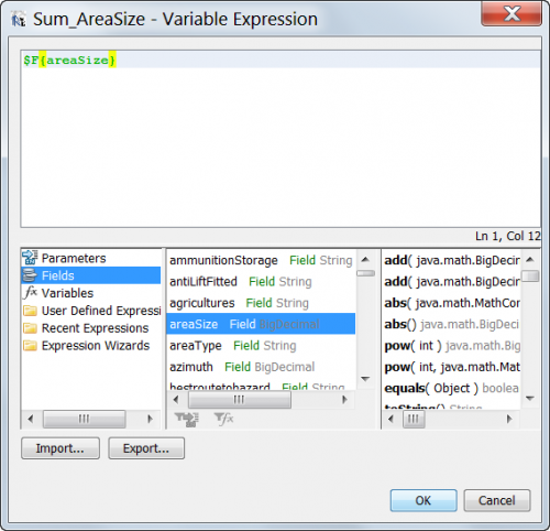 Variable Expression Editor
