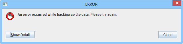 The backup did not went well