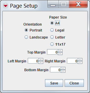 Page Setup Window