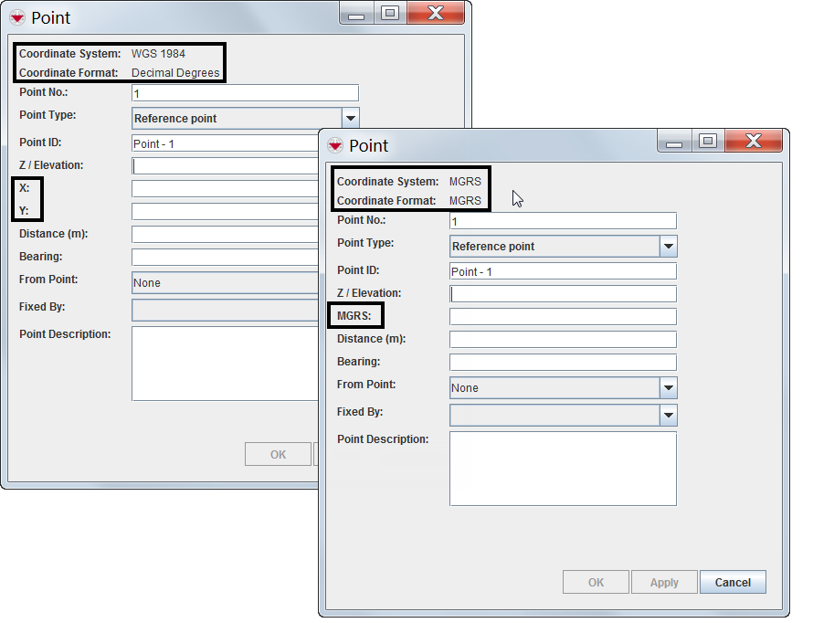 Different Point Windows