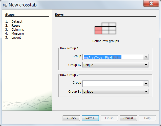 Crosstab wizard