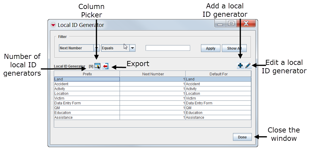 Local ID Generator Window
