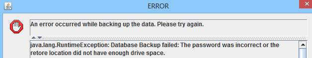 The backup did not went well