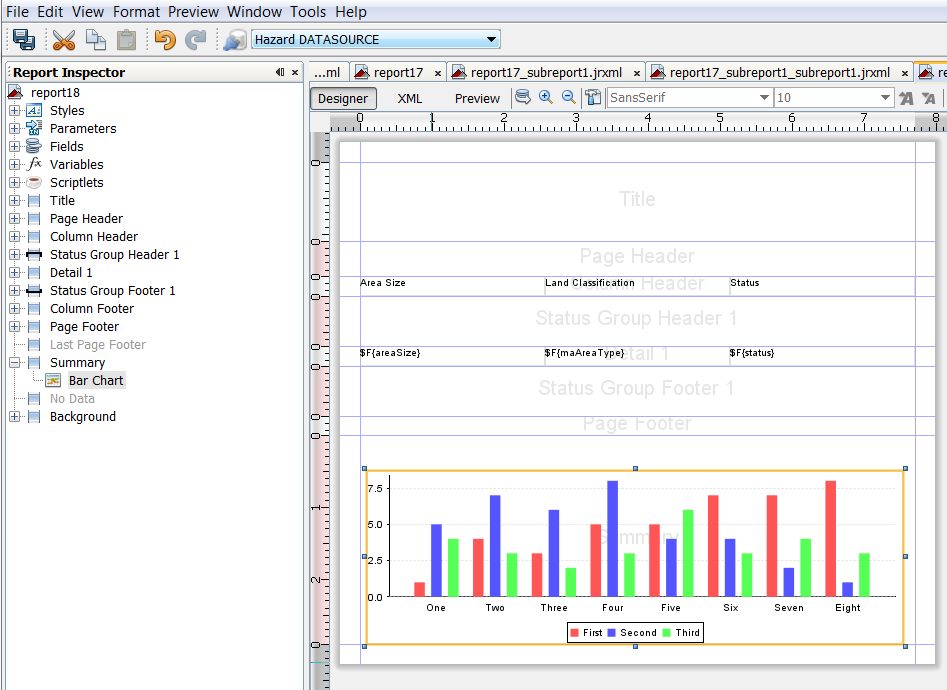 iReport displays with Chart