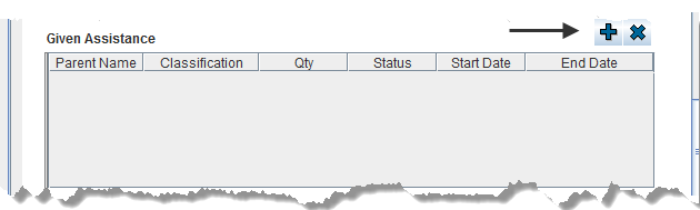 Data Entry Form Editor Window – Given Assistance Table