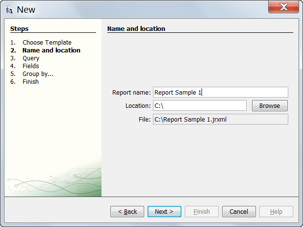 iReport Wizard - Step 2