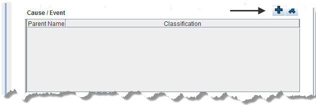 Data Entry Form Editor Window – Cause / Event Table