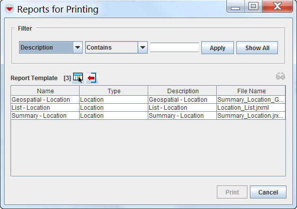 Reports For Printing Window