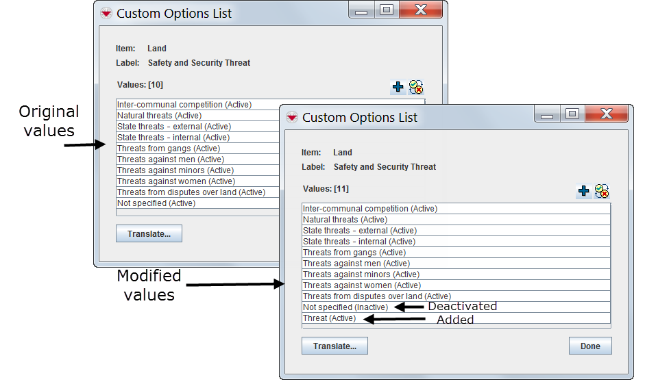 Modifying Data Elements