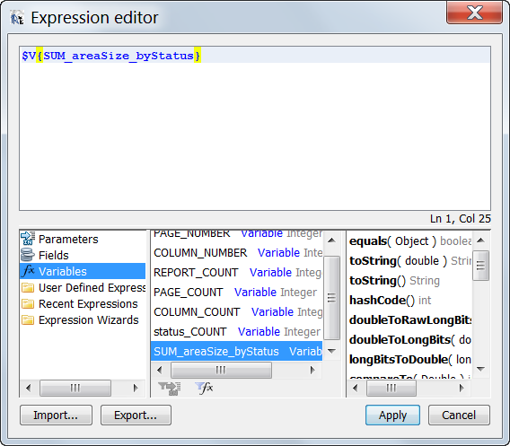 Select the desired numeric variable