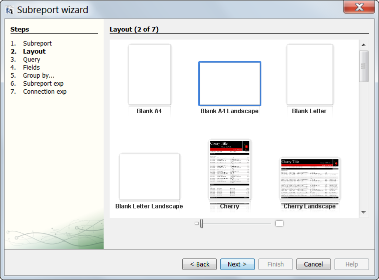 Select the desired iReport Template
