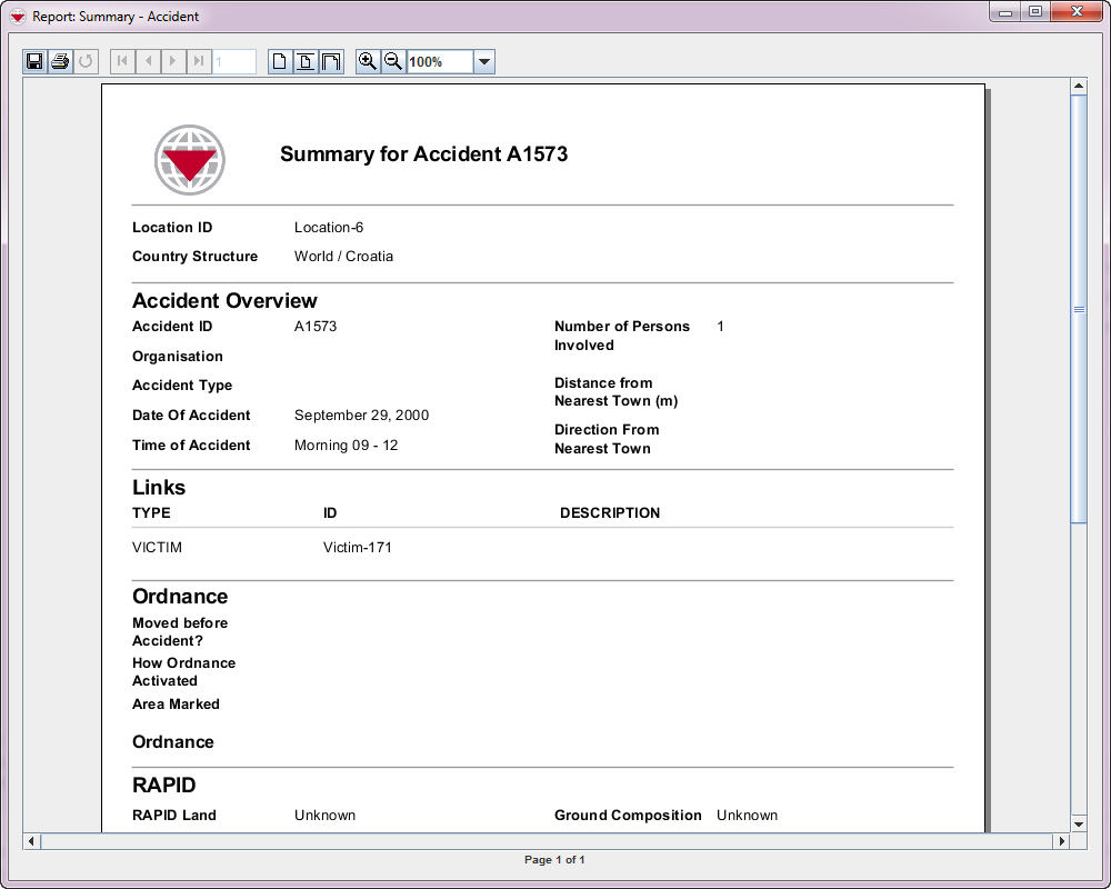 Summary Printing Template