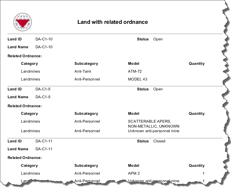 Report Example Using No Search Parameters