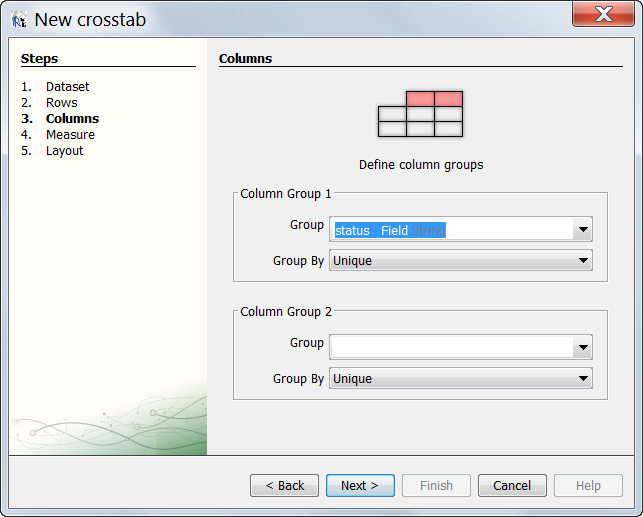Crosstab wizard
