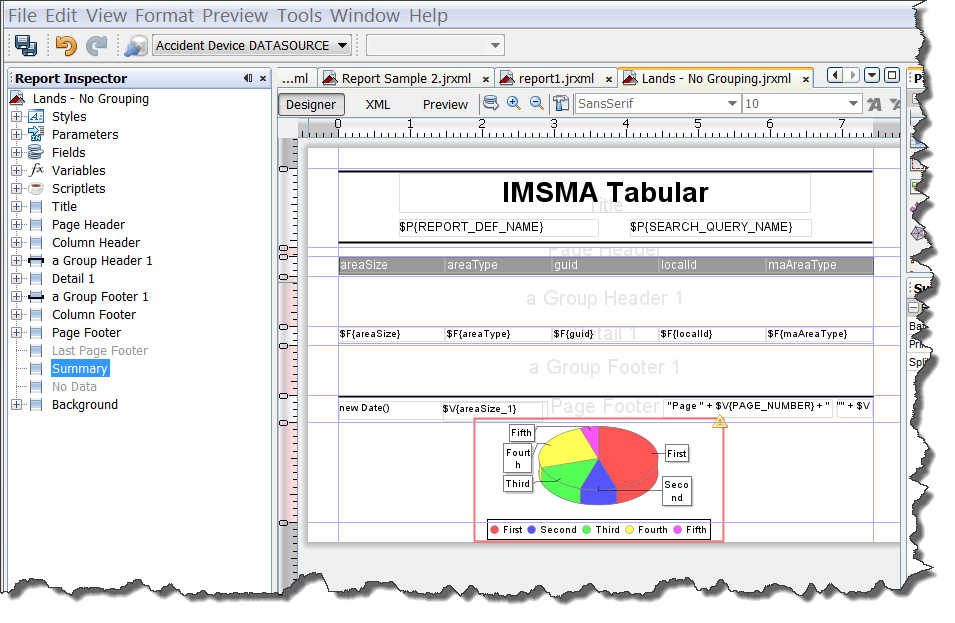 iReport displays with Chart