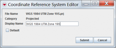 Coordinate Reference System Editor Window