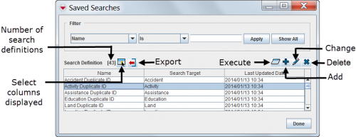 Figure 70. Search Manager Window