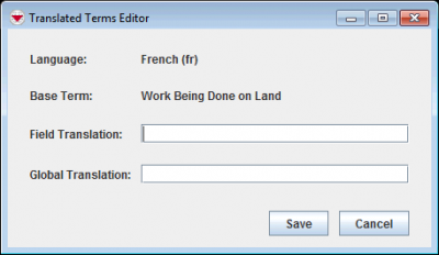 Translated Terms Editor Window