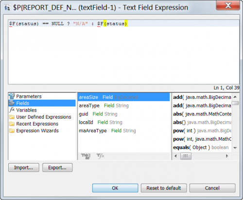 Text Field Expression Editor